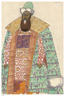 Boyar. Costume design for the opera Sadko by N. Rimsky-Korsakov, 1911.
