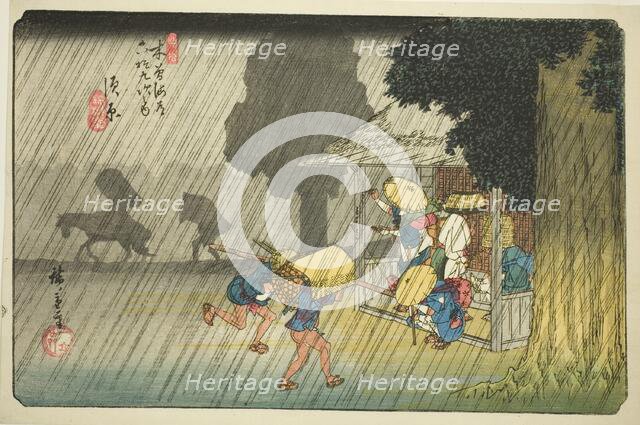 No. 40: Suhara, from the series "Sixty-nine Stations of the Kisokaido (Kisokaido...c. 1835/38. Creator: Ando Hiroshige.