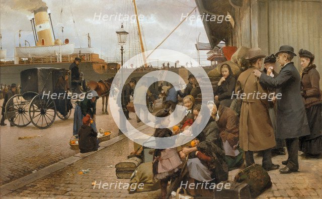 Emigrants on Larsens Plads, 1890.