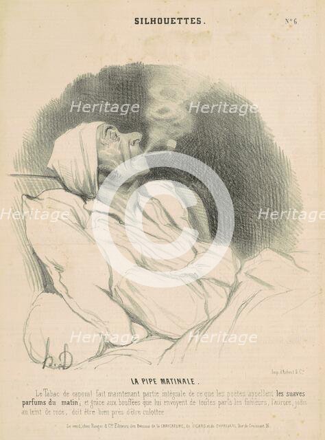 La pipe matinale, 19th century. Creator: Honore Daumier.