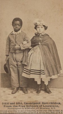Isaac and Rosa, emancipated slave children, 1863. Creator: Myron H. Kimball.