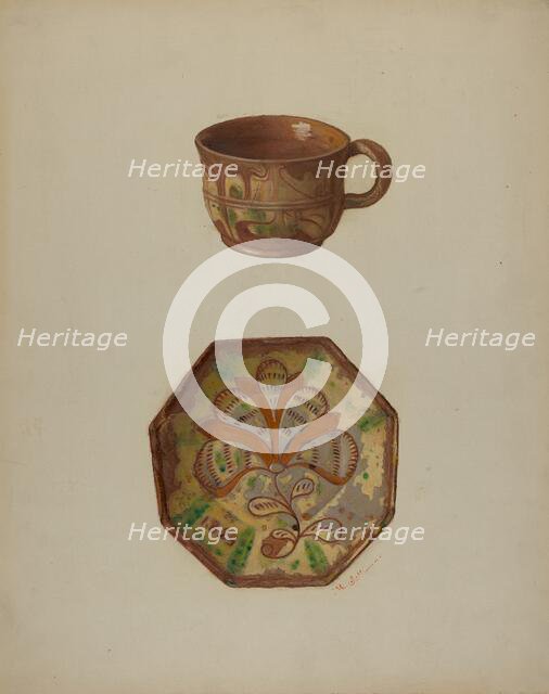 Pa. German Cup and Saucer, 1937. Creator: Max Soltmann.