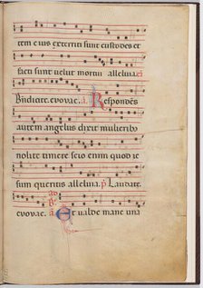 Leaf 4 from an antiphonal fragment, c. 1275. Creator: Unknown.