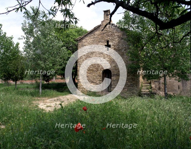 View of the pre-Romanesque church in Santa Maria de Matadars, El Pont de Vilomara.