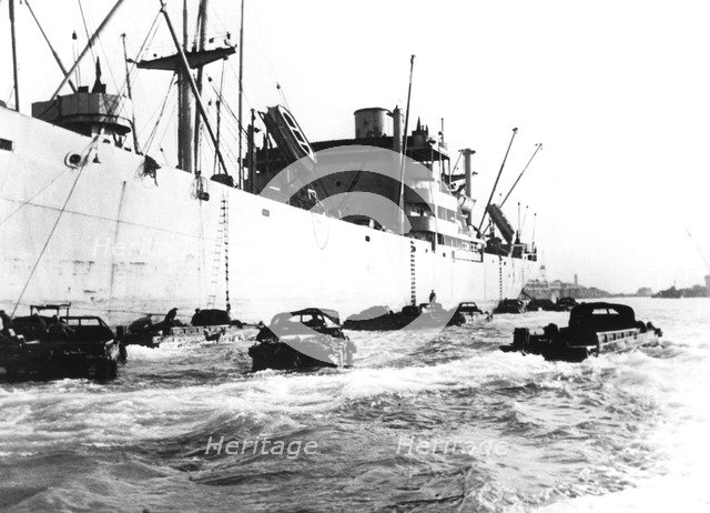 American amphibious vehicles, Le Havre, France, 1944. Artist: Unknown