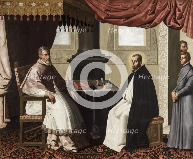 Saint Bruno of Cologne visits Pope Urban II, 1655. Creator: Zurbarán, Francisco, de (1598-1664).