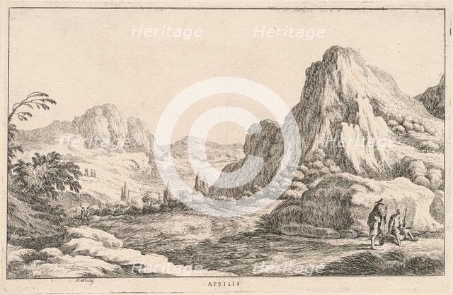 Aprilis (April), late 17th century. Creator: Lodovico Mattioli.