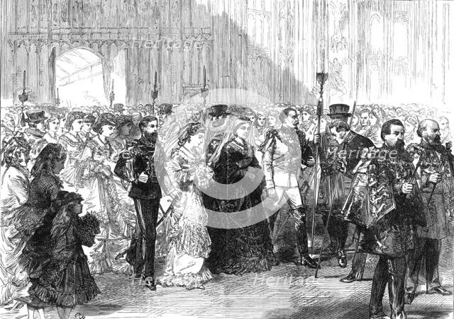 Marriage of Princess Louise: the Bride's Procession in St. George's Chapel, Windsor, 1871. Creator: Unknown.