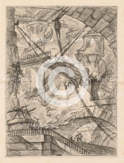 The Prisons: An Immense Interior with a Drawbridge, 1745-1750. Creator: Giovanni Battista Piranesi (Italian, 1720-1778).