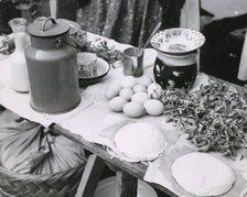 Food for sale at the market, Zagreb, Croatia, Yugoslavia, 1939. Artist: Unknown