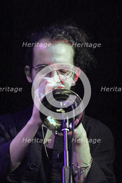 Christos Stylianides, Daisy George Quintet, New Generation Jazz Festival, Shoreham by Sea, 2022. Creator: Brian O'Connor.