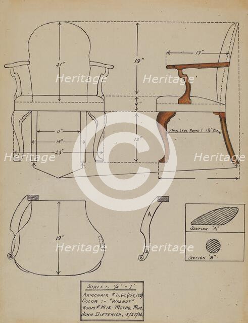 Chair, c. 1936. Creator: John Dieterich.