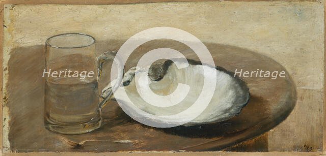 Still Life with Shell, Water Glass and Spoon, 1869. Creator: Louis Eysen.