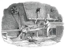 The Sash-Bar Machine, for the Great Exhibition Building, in Hyde Park, 1850. Creator: Unknown.