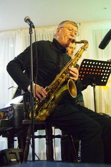 Stan Sulzmann, Stan Sulzmann’s Neon Orchestra, Watermill Jazz Club, Dorking, Surrey, Nov 2023. Creator: Brian O'Connor.