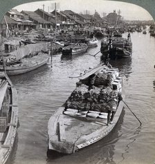 Looking west from Nihon bashi (bridge), towards the centre of Tokyo, Japan, 1904. Artist: Underwood & Underwood