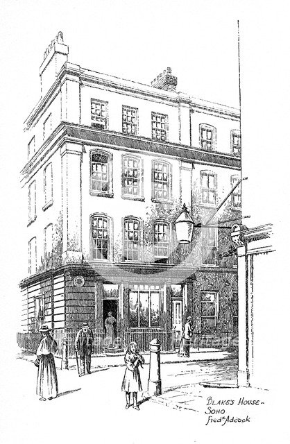 William Blake's house, Soho, London, 1912. Artist: Frederick Adcock