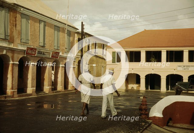 Street in a town in the Virgin Islands, Christiansted, St. Croix?, 1941. Creator: Jack Delano.