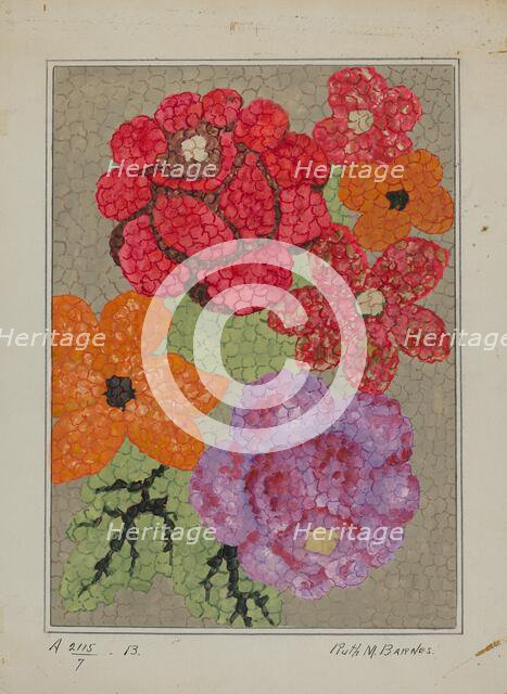 Hooked Rug, c. 1936. Creator: Ruth M. Barnes.