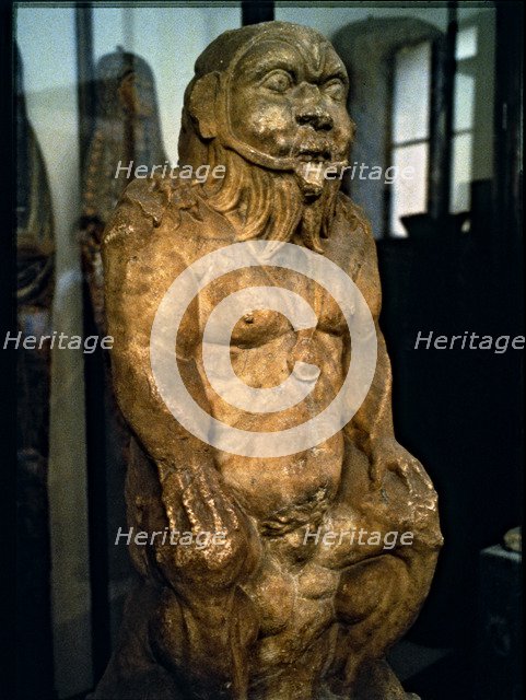 Bes, protector genius of Egyptian mythology in a statue of the Ptolemaic age.