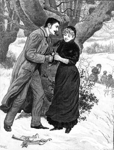 Striking A Match, drawn by S. G. M'Cutcheon, 1883. Creator: T. S. Bayley.