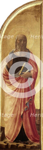 Saint John the Evangelist (right shutter panel of the Tabernacle of the Linaioli) , ca. 1433. Creator: Angelico, Fra Giovanni, da Fiesole (ca. 1400-1455).