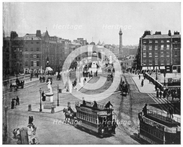 Sackville Street, Dublin, late 19th century.Artist: John L Stoddard