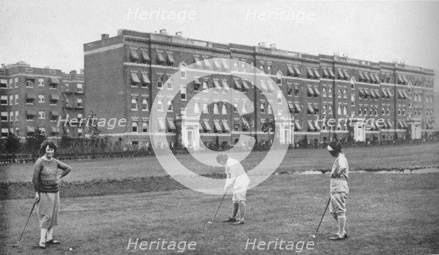 Exterior of Hawthorne Court Apartments, Jackson Heights, New York, 1922. Artist: Unknown.