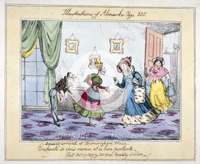 'Louisa's arrival at Birmingham House', 1827. Artist: SW Fores