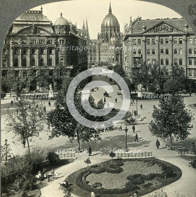 'Liberty Square with Parliament House, Budapest, Hungary', c1930s. Creator: Unknown.