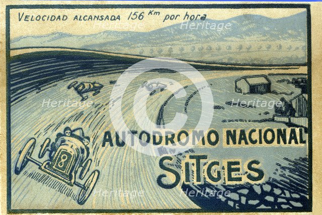 Cover of the advertising postcards notebook of the Autódromo Nacional de Terramar in Sitges, buil…