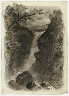 Mountain Waterfall, c. 1855. Creator: Elizabeth Murray.