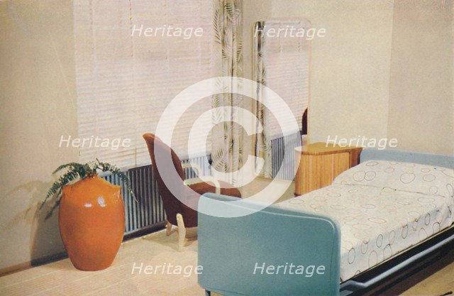 'Hotel bedroom', 1940. Artist: Unknown.