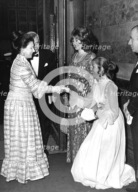 Princess Margaret with Vere Harmsworth and Harold Sebag-Montefiore at the Gala Ballet, 1971. Artist: Unknown