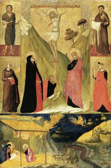 The Crucifixion, the Nativity and Saints, c1330-1335. Creator: Ambrogio Lorenzetti.