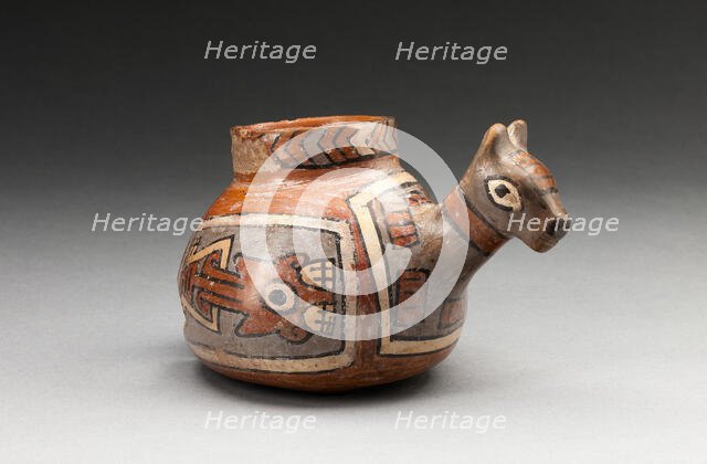 Bowl in the Form of a Llama with Geometric Motifs, A.D. 600/1000. Creator: Unknown.