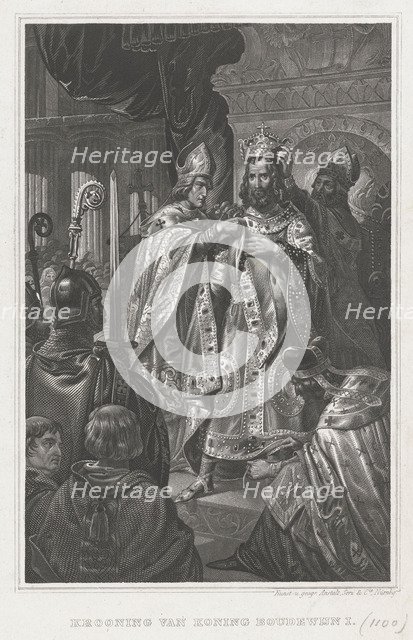 The coronation of Baldwin I on Christmas Day 1100, 19th century. Artist: Anonymous  