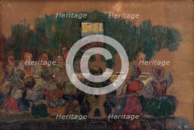 Wedding Feast - Study for the Painting, 1929. Creator: Gustav Mally.