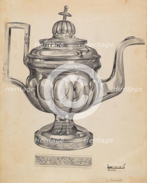 Teapot, c. 1936. Creator: Leo Drozdoff.