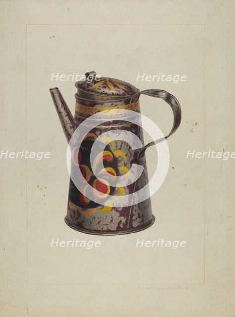 Toleware Coffee Pot, c. 1938. Creator: Edward L Loper.