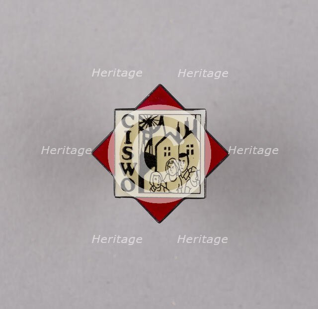 Coal Industry Social Welfare Organisation, badge (Synthetic, plastic), c1940s Creator: Unknown.