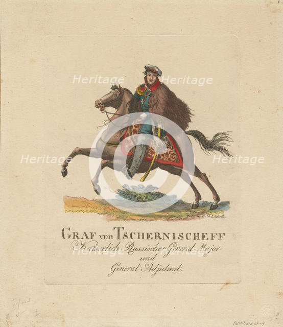 Portrait of Count Alexander Ivanovich Chernyshov (1786-1857), 1813. Artist: Anonymous  