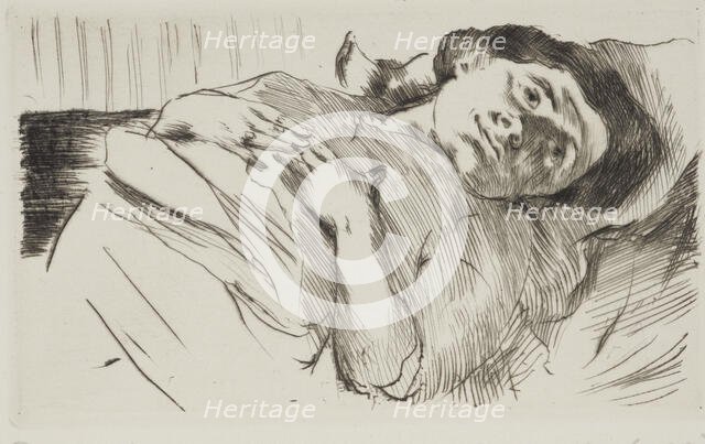 The artist's wife - Kranke Frau, 1914. Creator: Lovis Corinth.