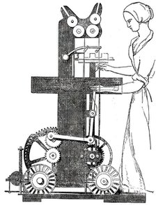 Reid's Patent Vertical Power-Loom (Interior Section), 1850. Creator: Unknown.