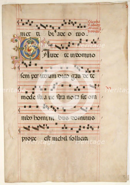 Bifolium with Foliated Initial C, from a Gradual, second half 15th century. Creator: Unknown.