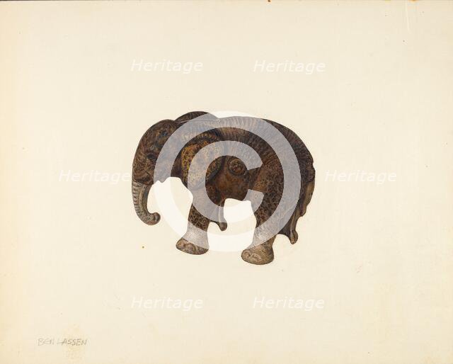 Penny Bank (Elephant), c. 1939. Creator: Ben Lassen.