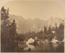 Cathedral Rock, Down the Valley, 1861. Creator: Carleton Emmons Watkins.