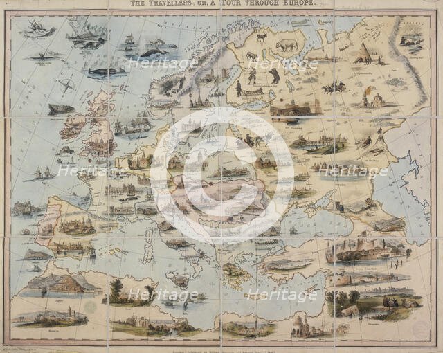 'The Travellers, or a Tour through Europe', 1842. Creators: W Clerk, William Spooner.