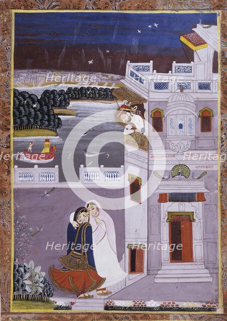 Maharaja Ajit Singh (reigned 1676-1725) and Dancer, 1814. Creator: Unknown.