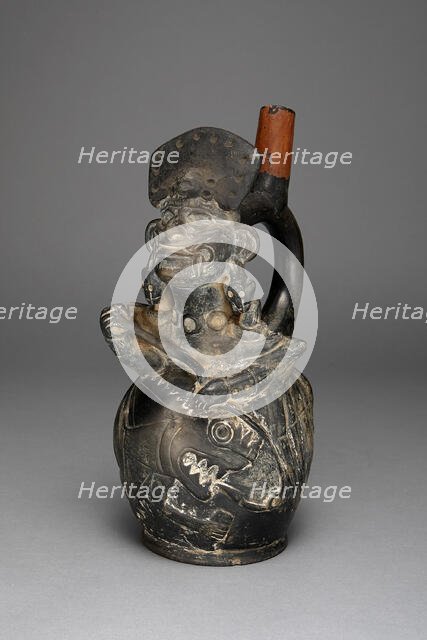 Vessel in the Form of a Figure, Possibly Ai-Apec, Fishing, 100 B.C./A.D. 500. Creator: Unknown.